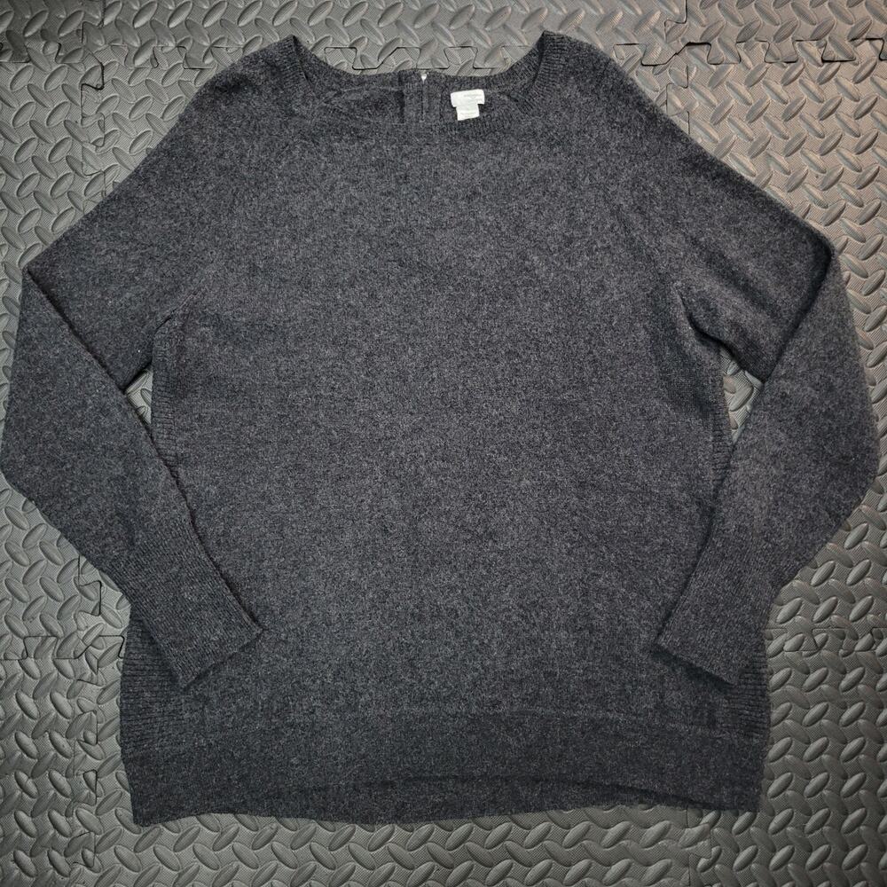 Halogen 100% Cashmere Sweater Women's XL Gray Crewneck Pullover Quiet Luxury